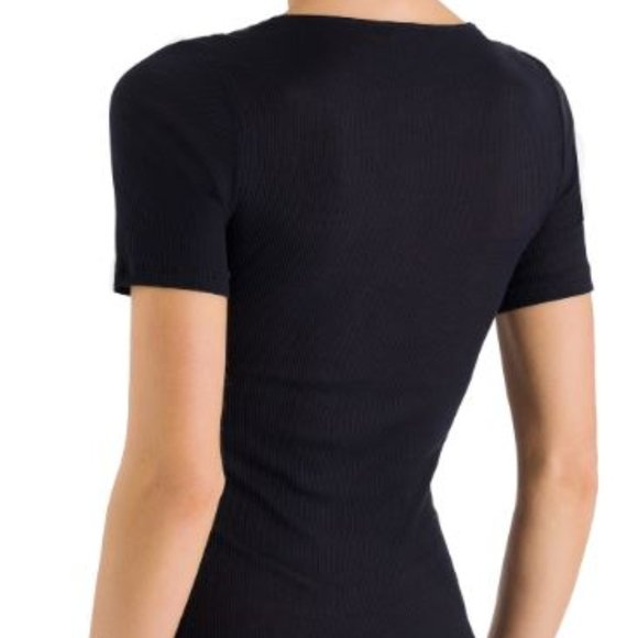 Vintage Rare Hanro Lace Delight Square-Neck Black T-Shirt Size S - Picture 2 of 7